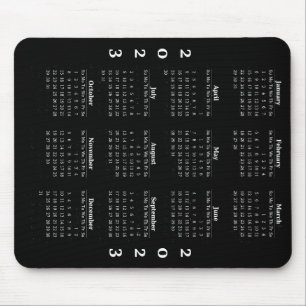 Black mouthpad with a calendar 2023  mouse mat