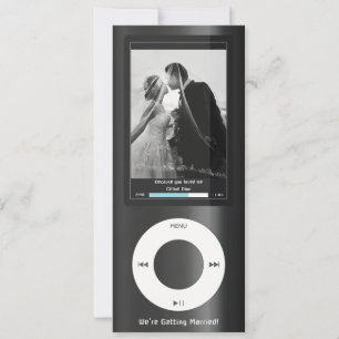 Black MP3 Music Player Wedding Invitation