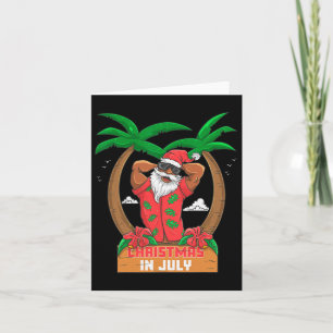 Black Mr Santa Enjoying Beach Hawaii Merry Christm Card