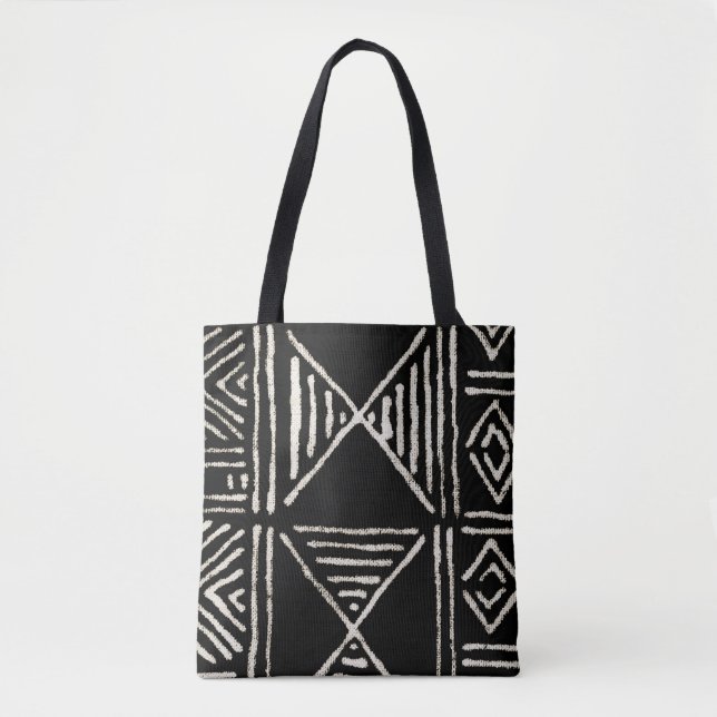 Black Mud Cloth Tote Bag (Front)