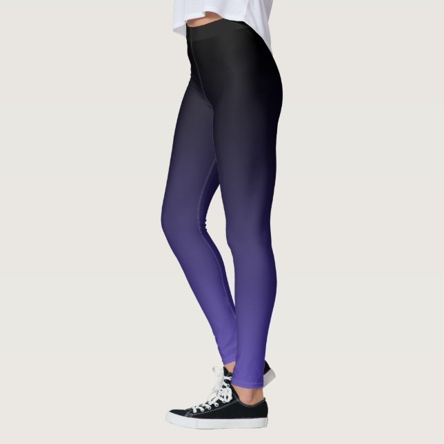 Black Mulberry Blue Purple Ombre Gradient Leggings (Left)