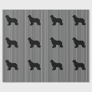 black multi Newfoundland Dog Gift Wrap