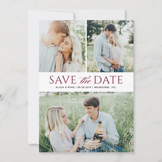Black multiple photos save the date (Front)