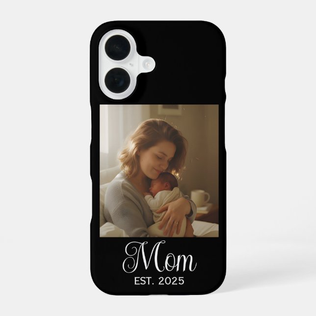 Black Mum Established Script Photo Case-Mate iPhone 16 Case (Back)