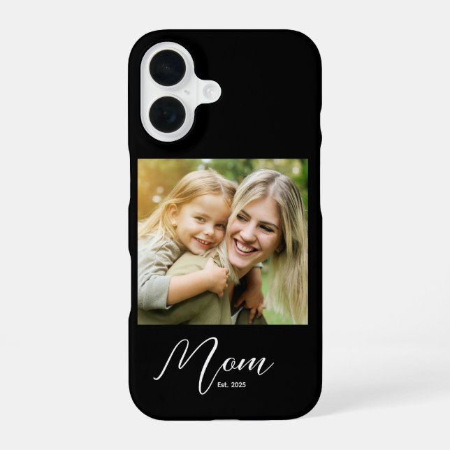 Black Mum Established Script Photo Case-Mate iPhone 16 Case (Back)