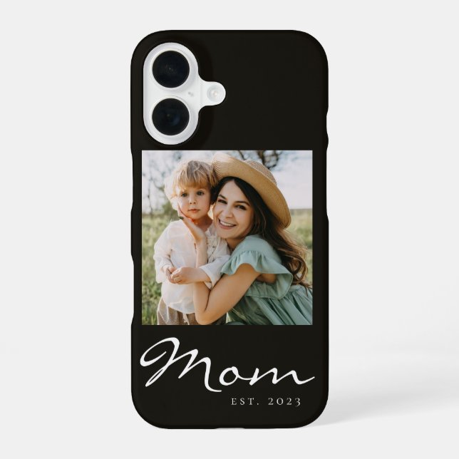 Black Mum Established Script Photo Case-Mate iPhone 16 Case (Back)