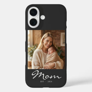 Black Mum Established Script Photo iPhone 16 Case