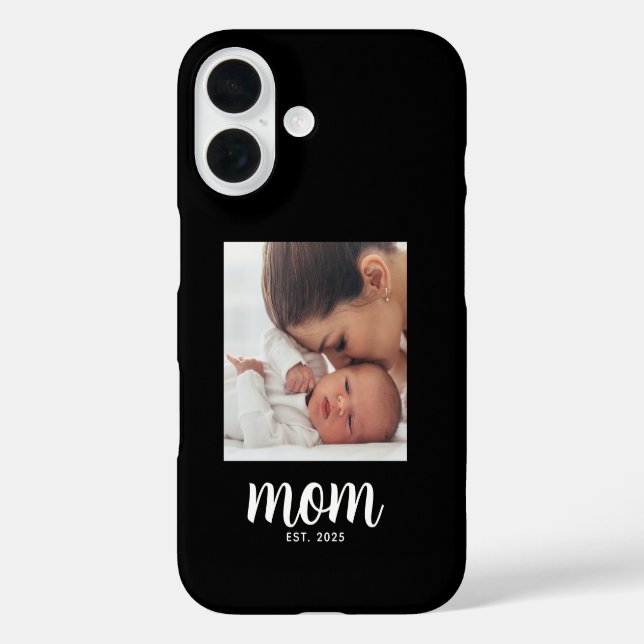 Black Mum Established Script Photo Case-Mate iPhone Case (Back)
