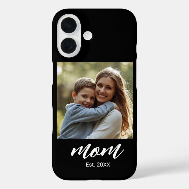 Black Mum Established Script Photo Case-Mate iPhone Case (Back)