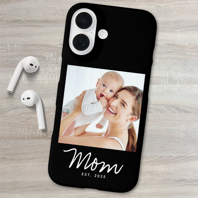 Black Mum Established Script Photo Case-Mate iPhone Case (Creator Uploaded)
