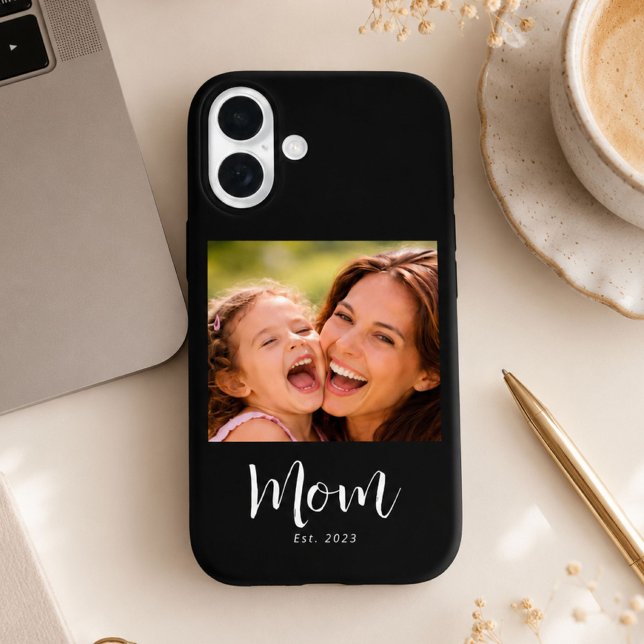 Black Mum Established Script Photo Case-Mate iPhone Case (Creator Uploaded)