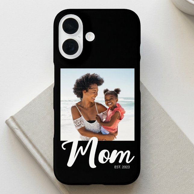 Black Mum Established Script Photo Case-Mate iPhone Case (Black Mom Established Script Photo iPhone 16 Case)