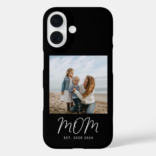 Black Mum Established Script Photo Case-Mate iPhone Case (Back)