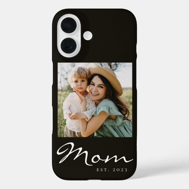 Black Mum Established Script Photo Case-Mate iPhone Case (Back)