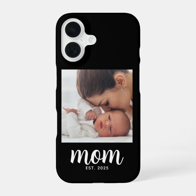 Black Mum Established Script Photo iPhone 16 Case (Back)