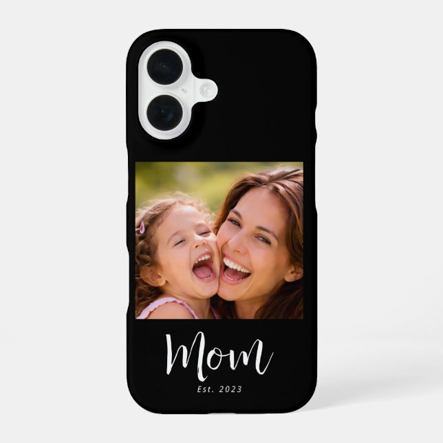 Black Mum Established Script Photo iPhone 16 Case (Back)