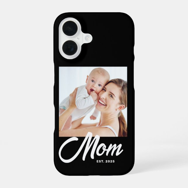 Black Mum Established Script Photo iPhone 16 Case (Back)
