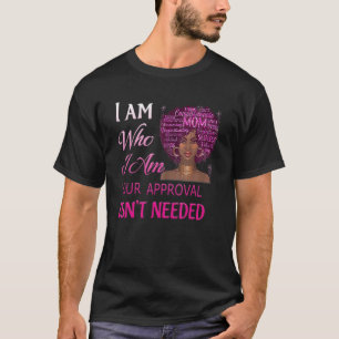 Black Mum Lady Curly Natural Afro African American T-Shirt