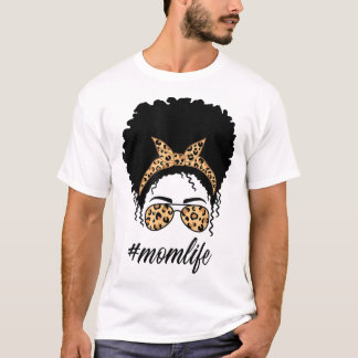 Black Mum Life African American Mum Life Leopard M T-Shirt