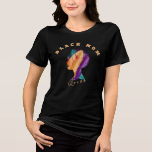 Black Mum Rocks Mother's Day Tri-Blend Shirt