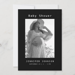 Black Mum-to be Photo Baby Shower Invitation