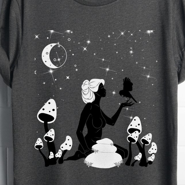 Black Mushroom Goddess Celestial T-Shirt (Creator Uploaded)