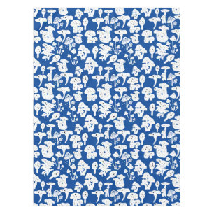 Black mushroom pattern 01b blue BG Tablecloth