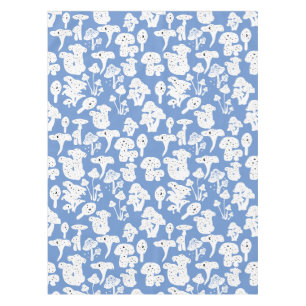 Black mushroom pattern 01b Lblue BG Tablecloth