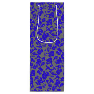Black mushroom pattern 01blue Grey BG Wine Gift Bag