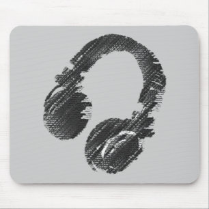 black music deejay headphone mouse mat