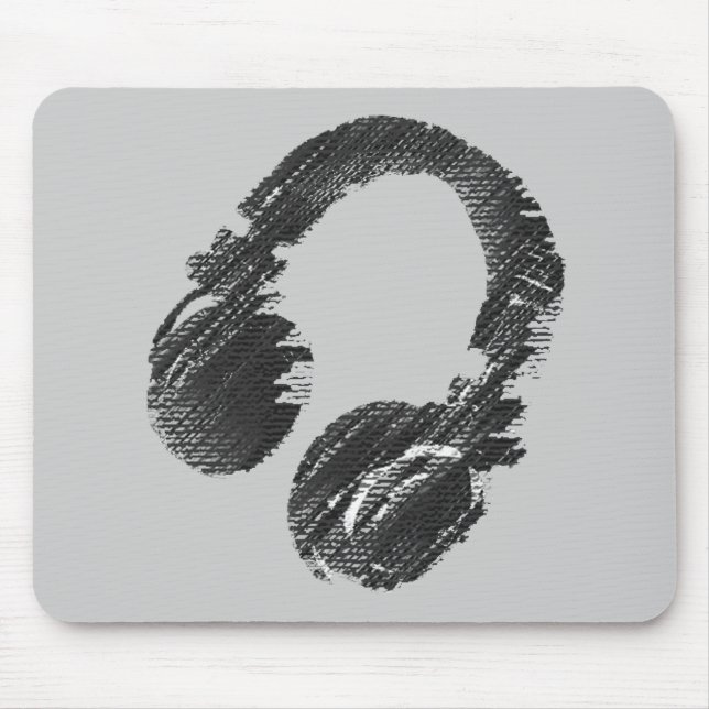 black music deejay headphone mouse mat (Front)