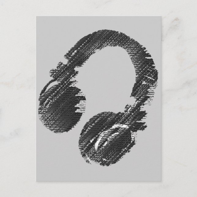 black music deejay headphone postcard (Front)