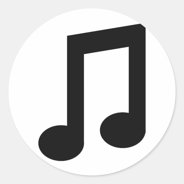black music note icon classic round sticker (Front)