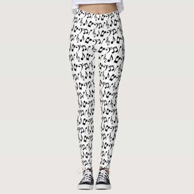 Black Music Note Leggings (Front)