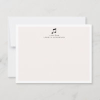 Black Music Note Minimalist Note Card