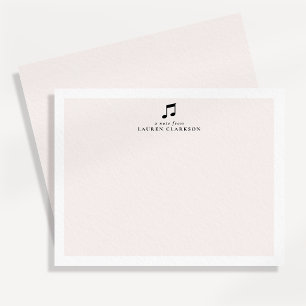 Black Music Note Minimalist Note Card