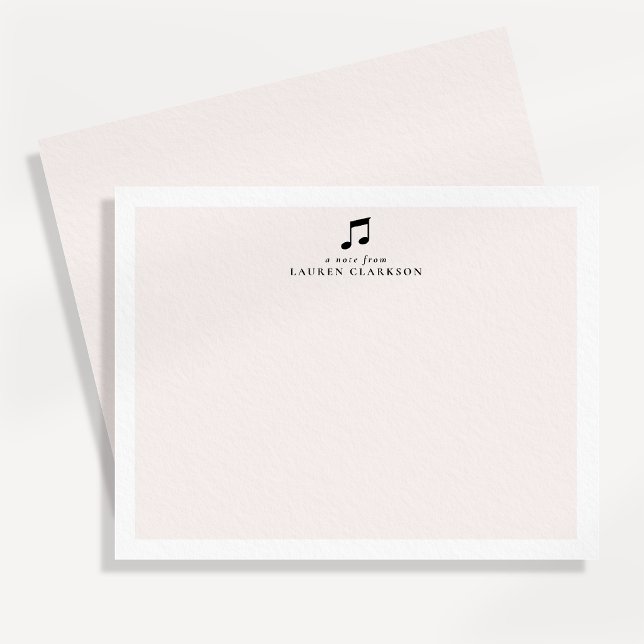Black Music Note Minimalist Note Card (Creator Uploaded)
