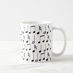 Black Music Notes Pattern Coffee Mug