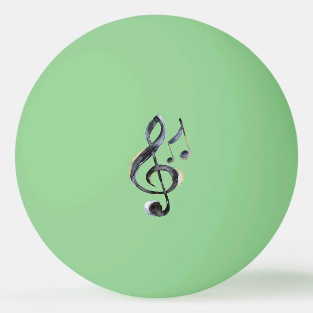 Black Music Notes Ping Pong Ball (Front)