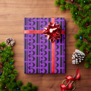 Black Music Tenor / Alto Clef on Purple Wrapping Paper