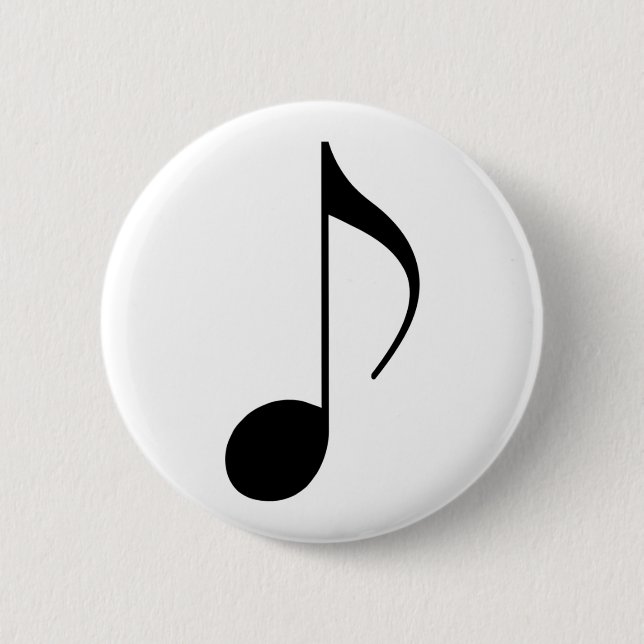 black musical-note 6 cm round badge (Front)