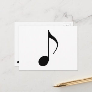 black musical-note postcard