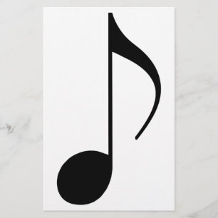 black musical-note stationery