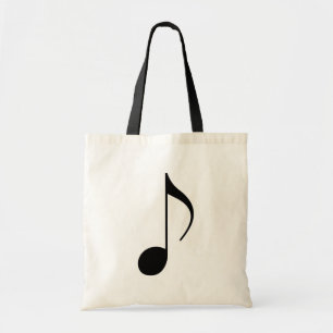 black musical-note tote bag