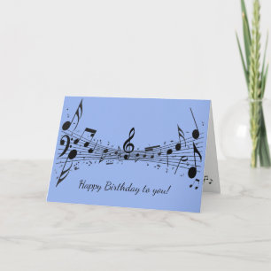 Black Musical Notes Design Greeting Card