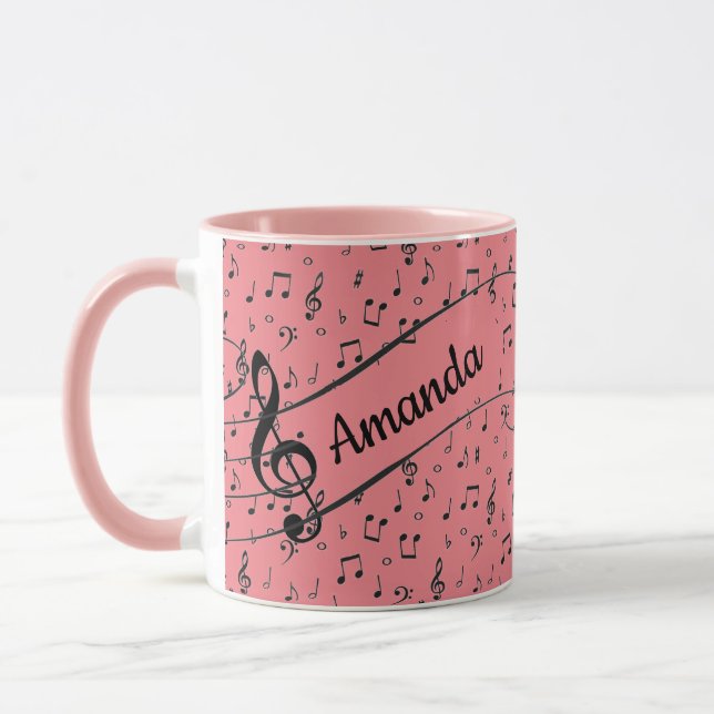 Black Musical personalised Coffee Mug (Left)