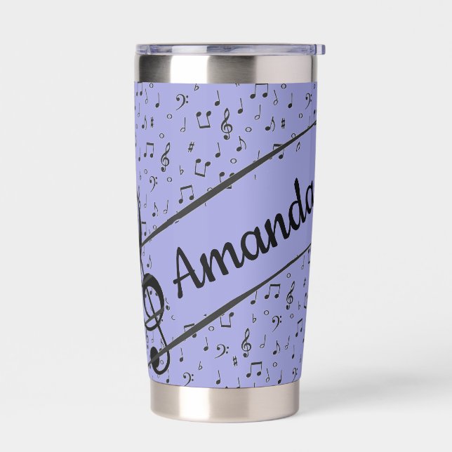 Black Musical personalised Coffee Mug Insulated Tumbler (Left)