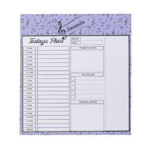 Black Musical personalised day planner Notepad