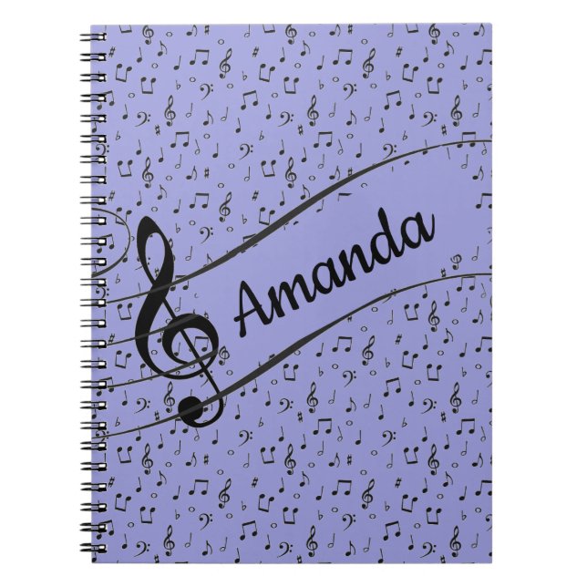 Black Musical personalised   Notebook (Front)