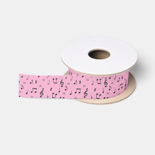 Black Musical Satin Ribbon